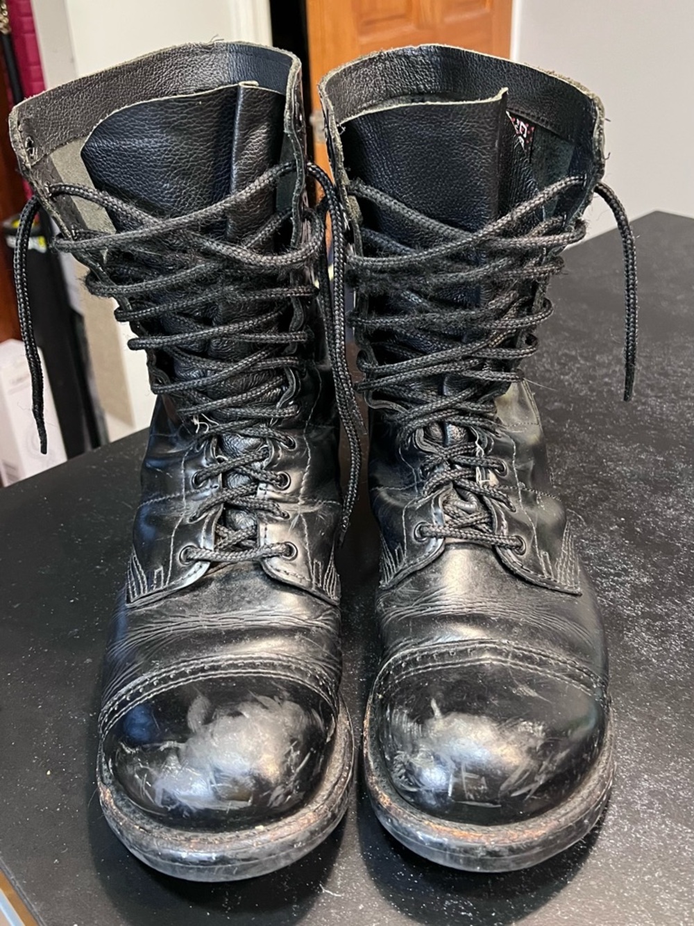 Men's Black Leather Corcoran Lace Up Combat Boot 12D